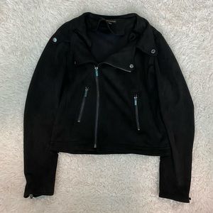 Black faux suede jacket